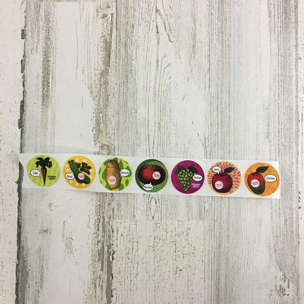 7 Trader Joe's Store Stickers Foods Fruits Vegetables